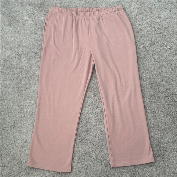 Berkshire Homewear French Terry Cardigan & Flare Pant Set | Size 1X | Pink - Picture 3 of 11